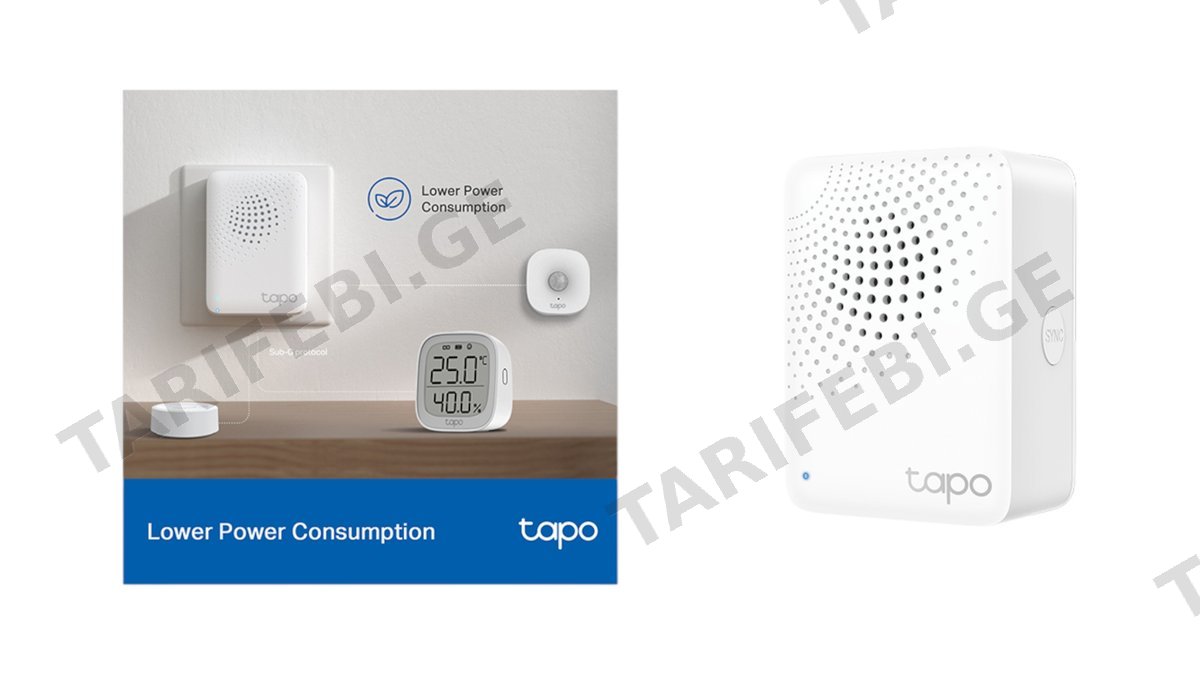TP-LINK Tapo H100 Smart Hub with Chime შემკრები ჰაბი 64 მოწყობილობის მიერთბა (7192)