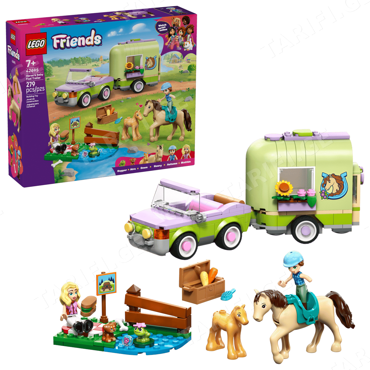 ასაწყობი კონსტრუქცია HORSE & BABY FOAL TRAILER 42695 | FRIENDS