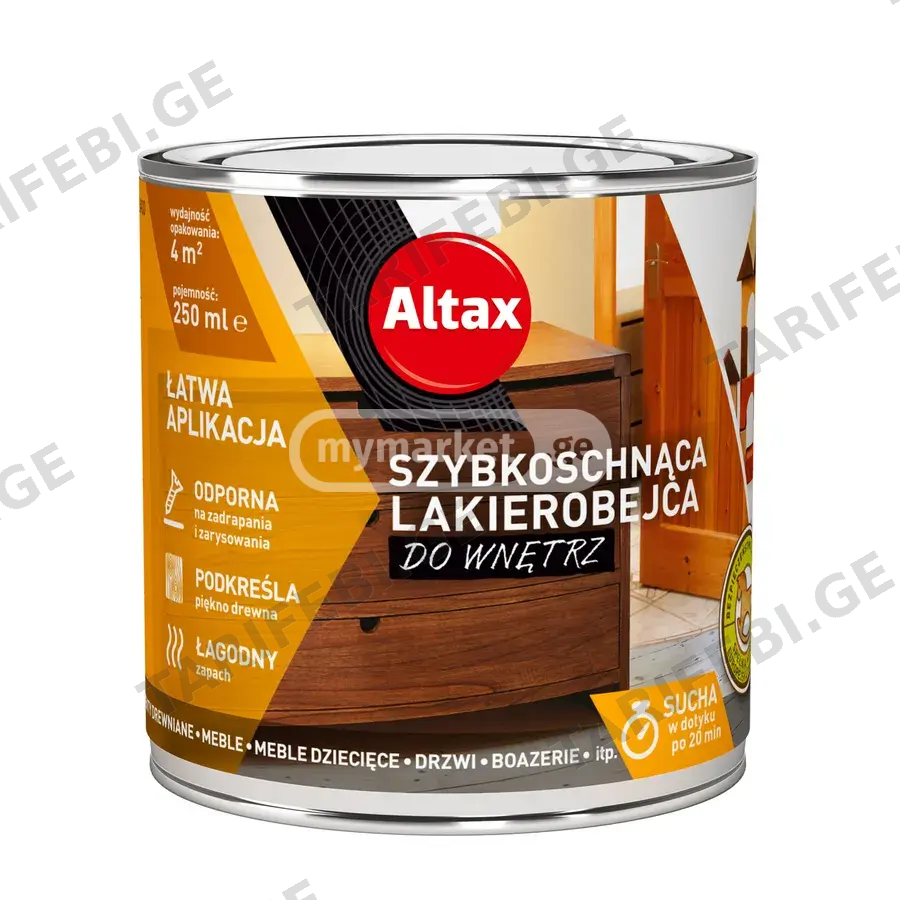 Altax – ხის ლაქი შიდა სამუშაოებისთვის – 250მლ