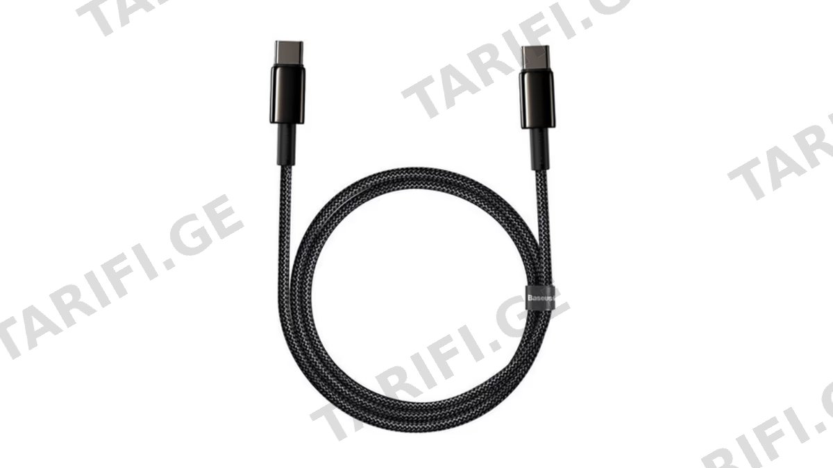 Baseus Tungsten Gold Fast Charging Data Cable Type-C to Type-C 100W 1m CATWJ-01