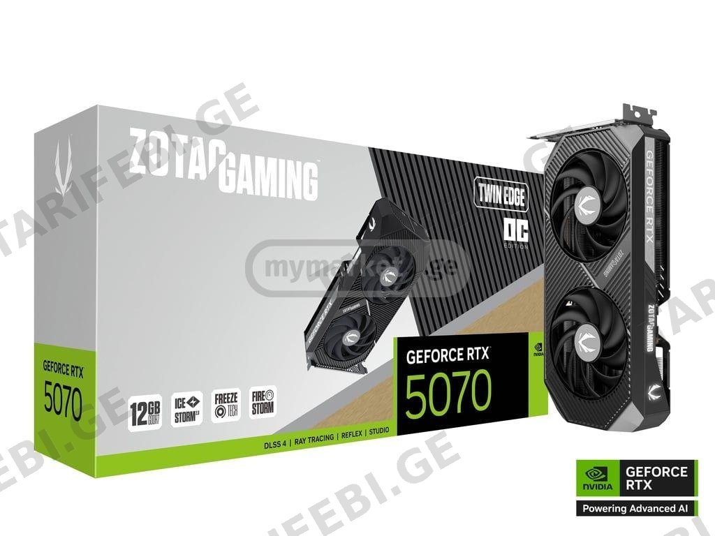 ♻ვიდეობარათი ZOTAC Graphic Adapter GeForce RTX 5070 12GB GDD