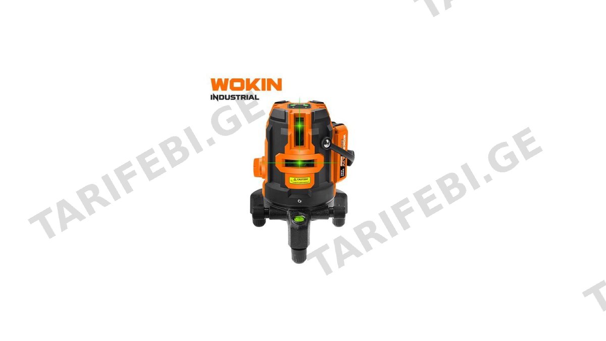 ლაზერული თარაზო Wokin 507605, SELF-LEVELING 5-LINES GREEN LASER LEVEL, Black/Orange