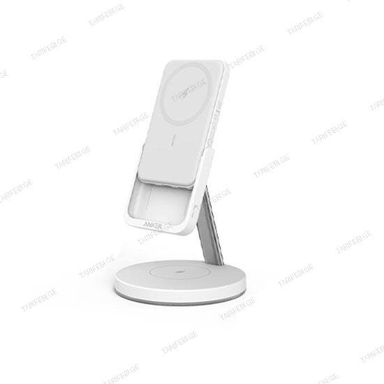Anker PowerWave MagGo 2in1 Stand Magsafe Uyumlu 5000 mAh Powerbank B25A7321 White