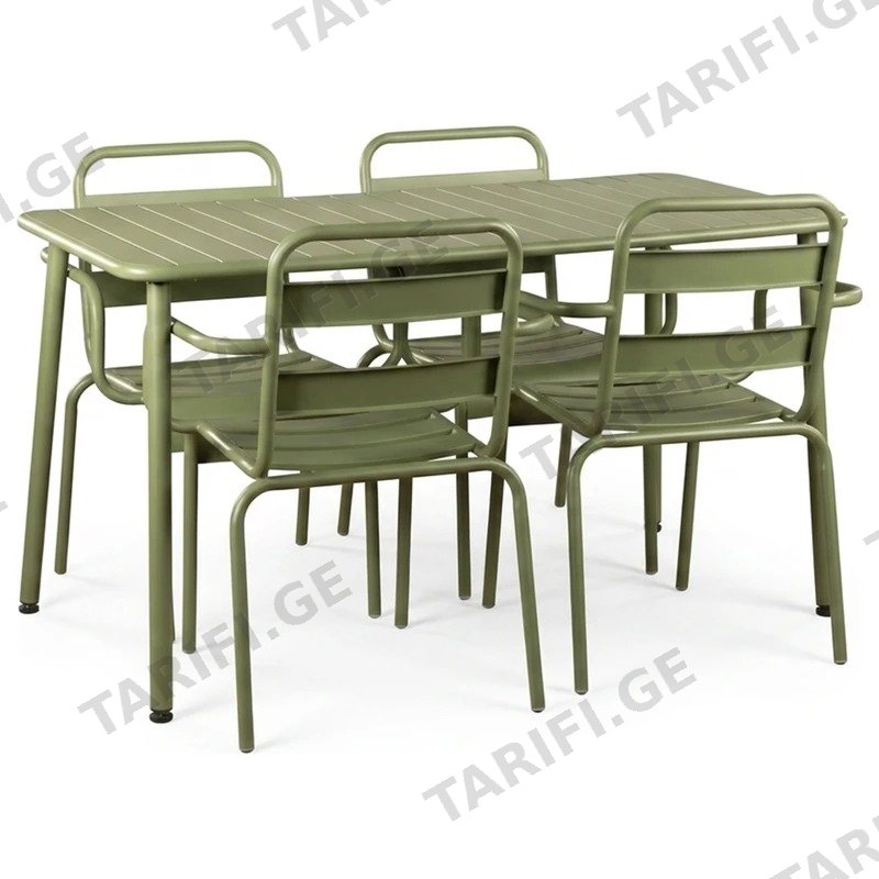 ბაღის ავეჯის კომპლექტი 5 ნაწილიანი COMFORT ROOM T-108+D-18 GREEN მწვანე