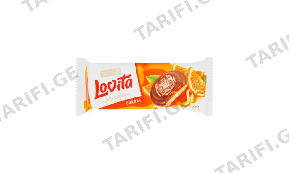 ორცხობილა Lovita ჟელეს შიგთავსით ფორთოხლის გემოთი 135 გრ