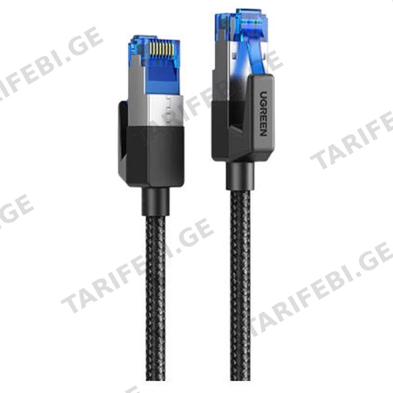 ქსელის კაბელი UGREEN CAT8 SHIELDED ROUND BRAIDED CABLE 2მ 80431 შავი