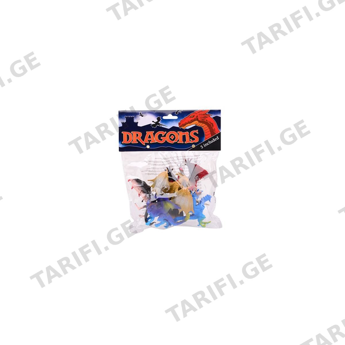 ნაკრები დრაკონის ფიგურების 1x5 Animal World Johntoy-305720