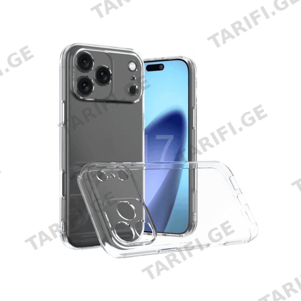 iPhone 17 Pro Max Lux Clear Case გამჭვირვალე სილიკონის ქეისი