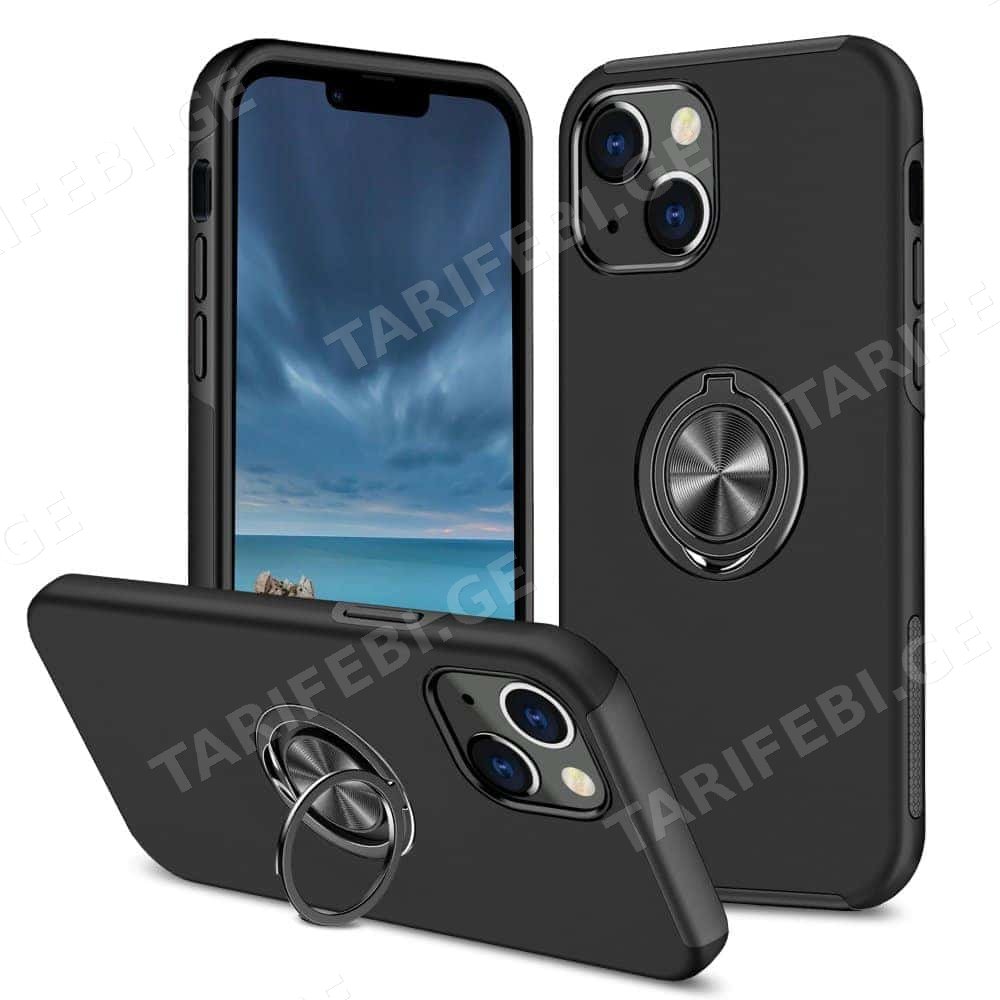 iPhone 13 Elit Ring Case სილიკონის ქეისი ბეჭდით