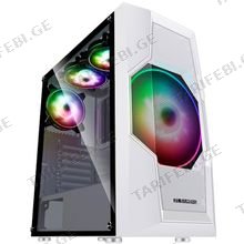 ქეისი 2E GAMING COMPUTER CASE TURBO (G2057W) , MIDT, 2xUSB2.0,1xUSB3.0, 1x200+3x120ARGB,TG (SIDE PANEL), WITHOUT PSU WHITE MIDT (2E-G2057W)