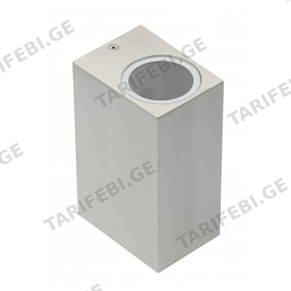 ფასადის სანათი GTV TIAGO MAX 2 35W GU10 IP54 AC220-240V ოთხკუთხედი ინოქსი