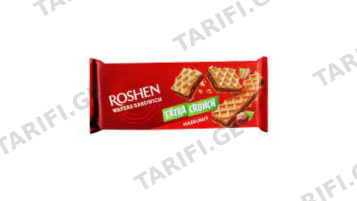 Roshen - ვაფლი "Wafers Sandwich Crunch" თხილი 142გ