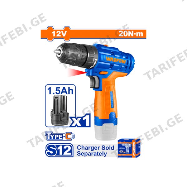 ელექტრო ხრახნდამჭერი Li-Ion 12V USB-Type-C (WCDS520) WADFOW