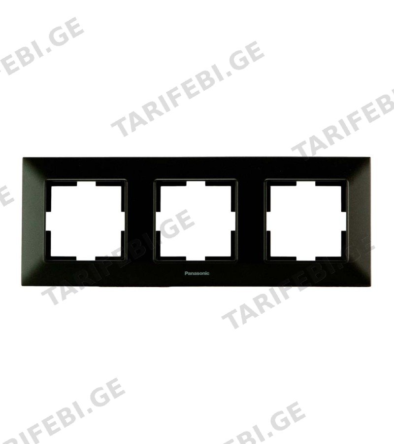ჩამრთველ-როზეტის კანტი Arkadia Slim 3-ნი BLACK WNTF08032BL-EU1 Panasonic