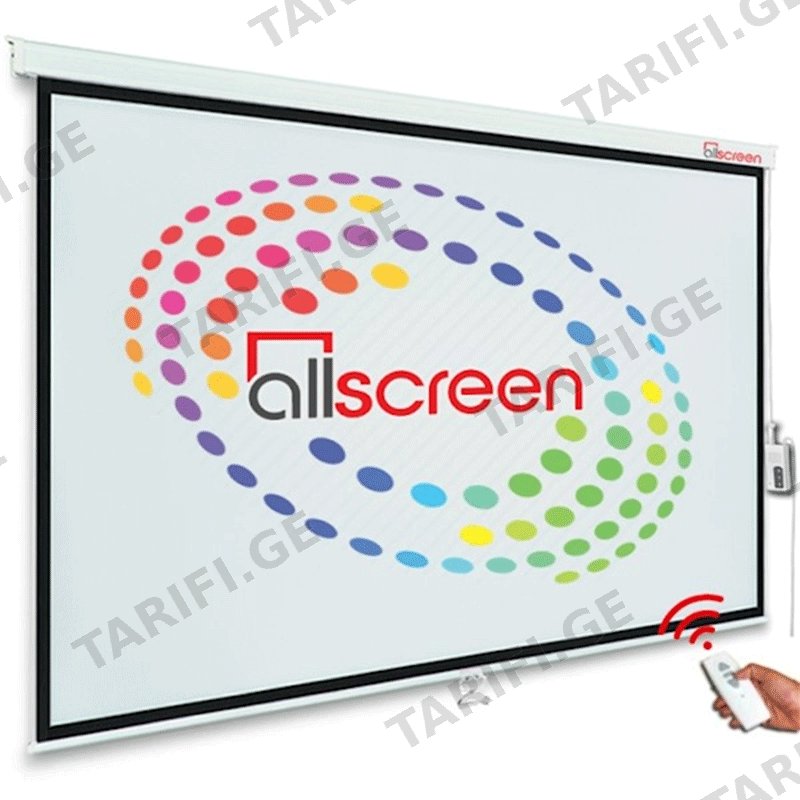 პროექტორის ელექტრო ეკრანი ALLSCREEN ELECTRIC PROJECTION SCREEN 400X270CM HD FABRIC CMP-400270 WITH REMOTE CONTROL 190 INCH / 482 SM