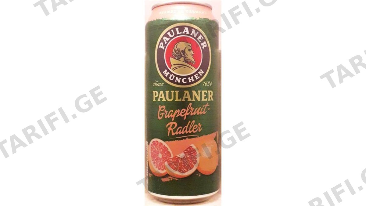 Paulaner - გრეიფრუტ რადლერი -ლუდი 0.5 ლ (ქილა)