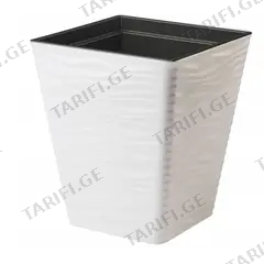 პლასტმასის ქოთანი ყვავილებისთვის FORM PLASTIC Sahara Dunes square 3940-011 Ø40 თეთრი