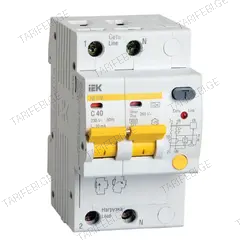 დიფერენციალური ავტომატი AD12M 2R C40 30mA IEK