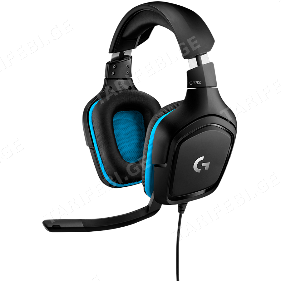 LOGITECH G432 Wired Gaming Headset 7.1 - LEATHERETTE - BLACK/BLUE - USB