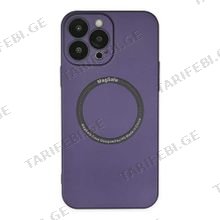 iPhone 13 Pro Max Jack Magsafe Case კამერის დაცვით სილიკონის ქეისი - იასამნისფერი