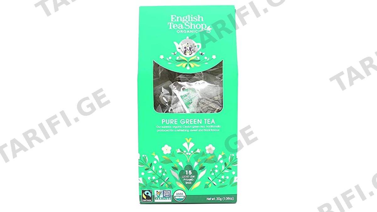 English Tea shop - ორგანული მწვანე ჩაი -6*30გრ (6*15*2გრ)