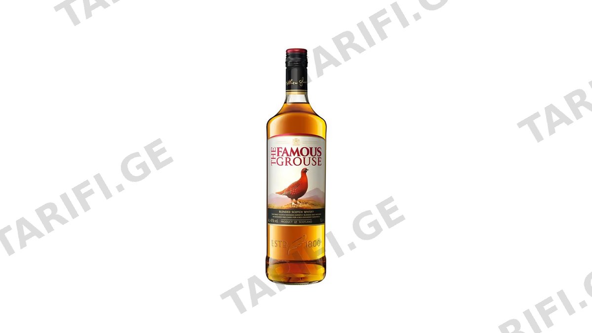 T.FAMOUS GROUSE ვისკი შოტლ 40% ყუთით-1ლ