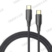 VENTION TAUBF Nylon Braided USB 2.0 C Male to C Male 3A Cable 1M Black LED Type