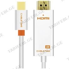 CABLETIME CT-AV588-03G-W3 CABLETIME Mini DisplayPort To HDMI Cable, Mini DP Male To HDMI Male Support Full HD (1920*1080p)/60HZ Gold Plated