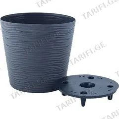 ქოთანი პლასტმასის Aleana Fusion d30x28,5სმ გრანიტი