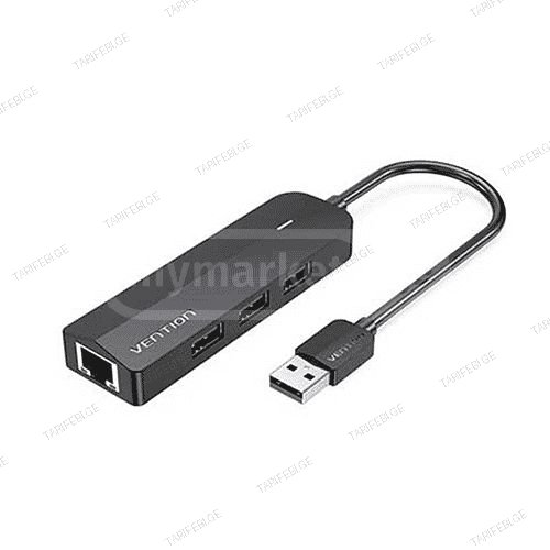 Multi ადაპტერი - Vention CHPBB 3-Port USB 2.0 Hub With 100M