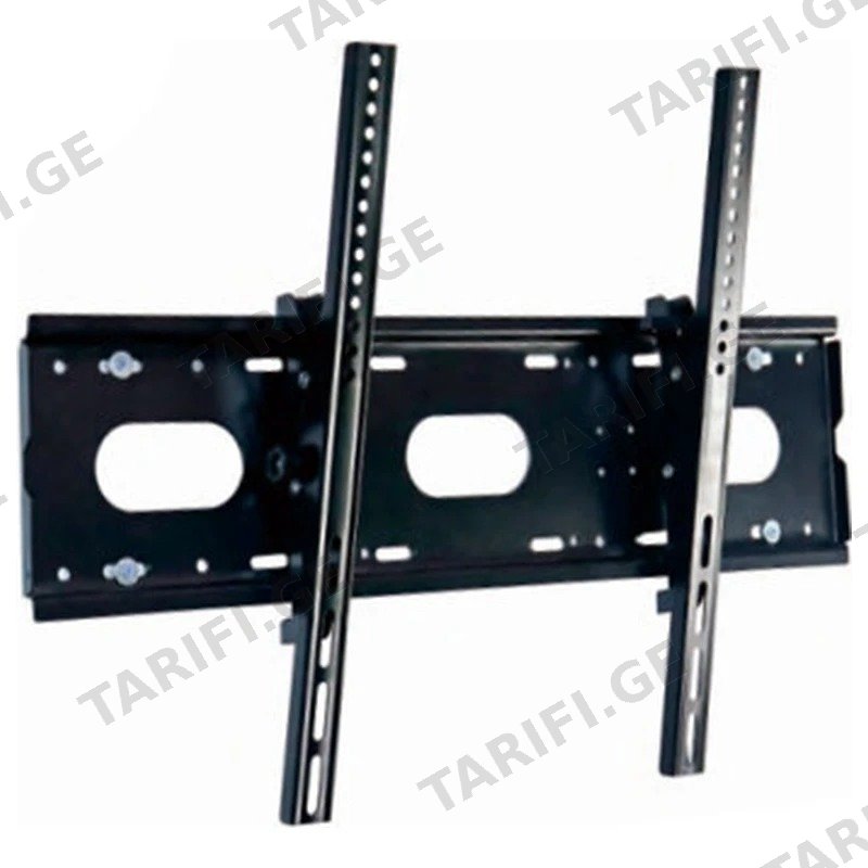 ტელევიზორის კედლის საკიდი დახრით C65 42-85 ინჩი 100კგ-მდე შავი