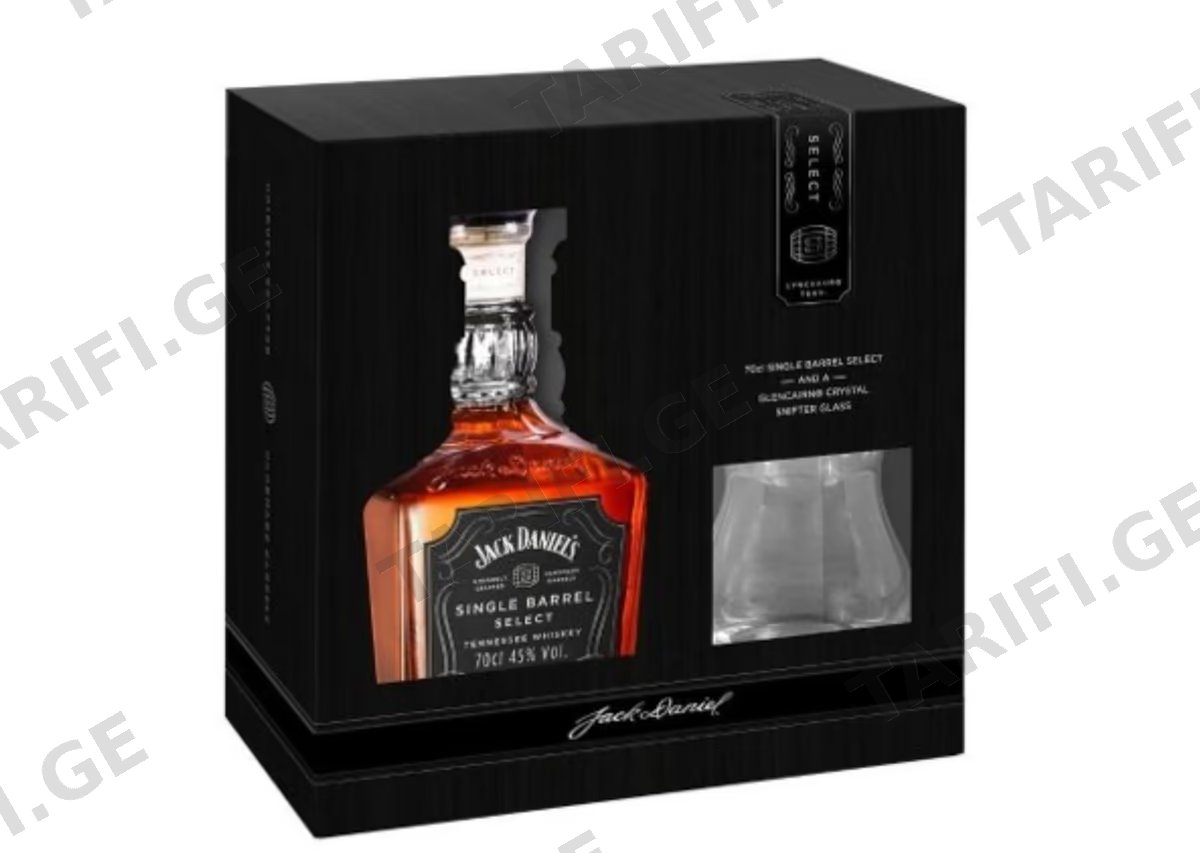 ვისკი Jack Daniel's Single Barrel - 0.7L (სასაჩუქრე ჭიქით)