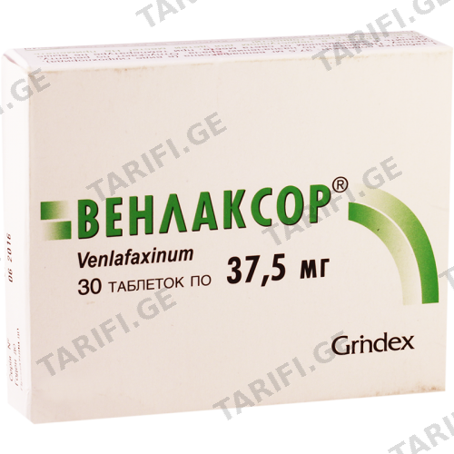 ვენლაქსორი ტაბლეტი 37.5მგ #30 0 Venlaxcor tab 37.5mg #30