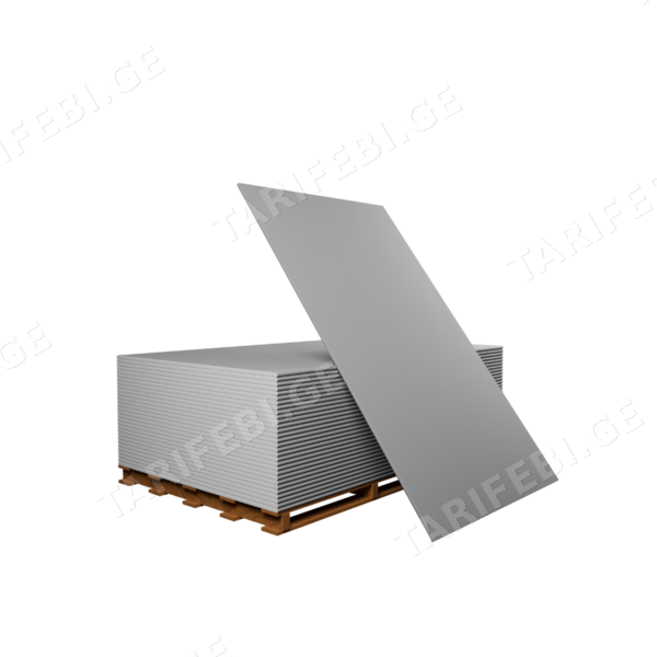 თაბაშირ მუყაოს ფილა თეთრი 1200X2500X12.5 მმ REGES