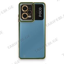 Xiaomi Poco X5 5G, Xiaomi Redmi Note 12 5G, Liva lense Case სილიკონის ქეისი - მწვანე