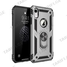 iPhone XR Sofia Ring Case სილიკონის ქეისი ბეჭდით - ვერცხლისფერი