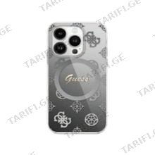 Guess Magsafe IML Gradient Hard Case With Peony Pattern iPhone 16 Pro GUOHMP16LHPOGCSK Black მობილური ტელეფონის ქეისი