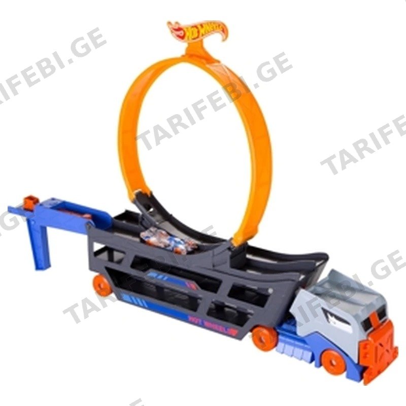სატვირთო მანქანის ნაკრები MATTEL GCK38 HW STUNT & GO HAULER