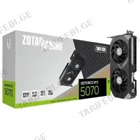ვიდეო დაფა ZOTAC ZT-B50700E-10P TWIN EDGE, GEFORCE RTX5070, 12GB, 192BIT, DP, HDMI, BLACK