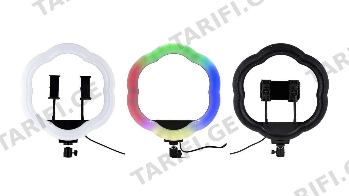 iMO LC-368 RGB ლედ განათება 40სმ (ფერადი) + შტატივი + პულტი (154318)