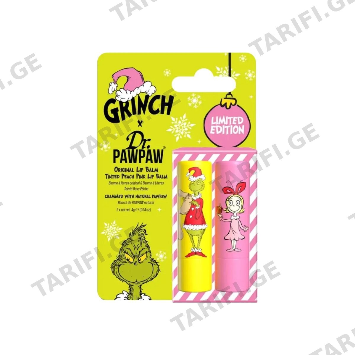 ტუჩის მოვლის ნაკრები Peach Pink And Original Grinch 5482 დოქტორ პაუ პაუ - Dr. Pawpaw
