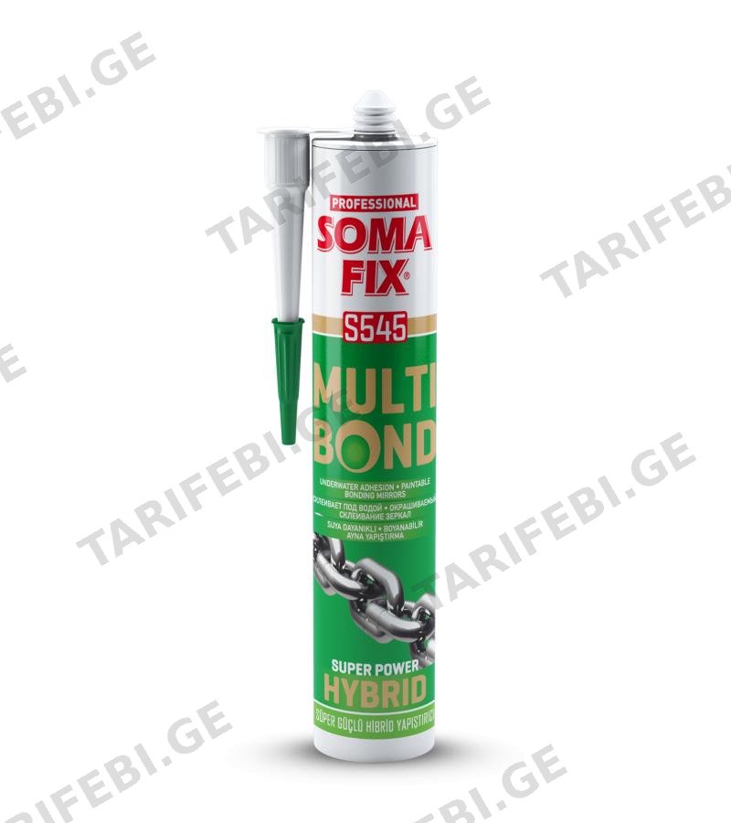 უნივერსალური წებო ჰიბრიდი S545 MULTIBOND SUPER POWER HYBRID ADHESIVE 290 მლ. SomaFix