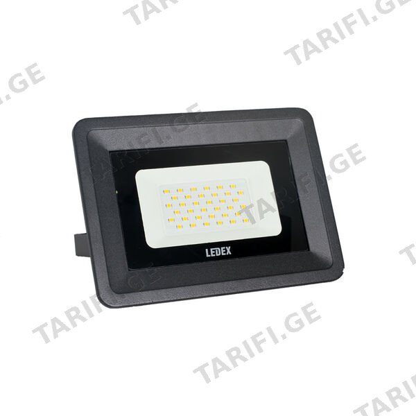 LED პროჟექტორი შავი 30ვტ 3000კ LEDEX IP65