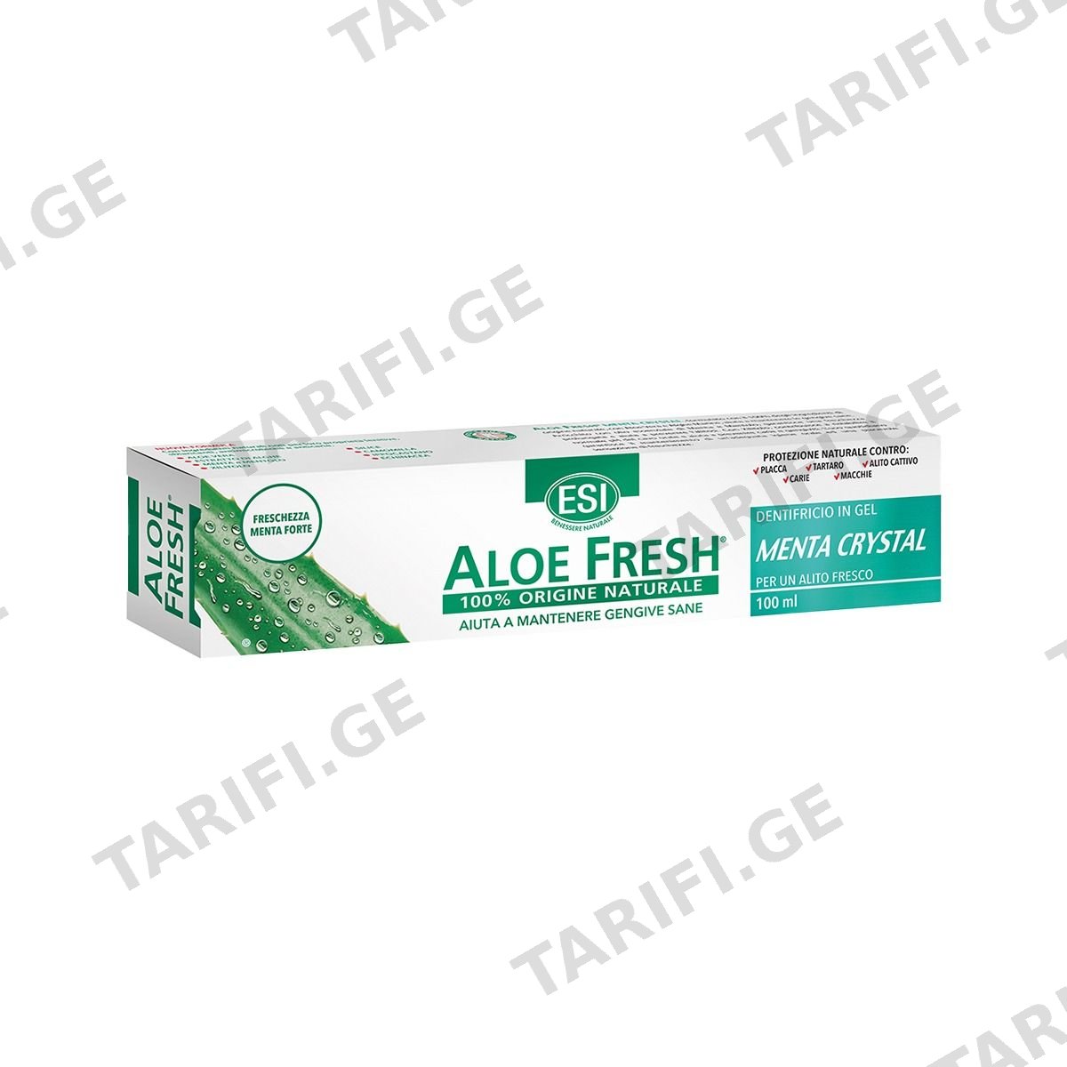 კბილის პასტა სუფთა სუნთქვა Aloe Fresh Crystal Mint 100 მლ ესი - ESI