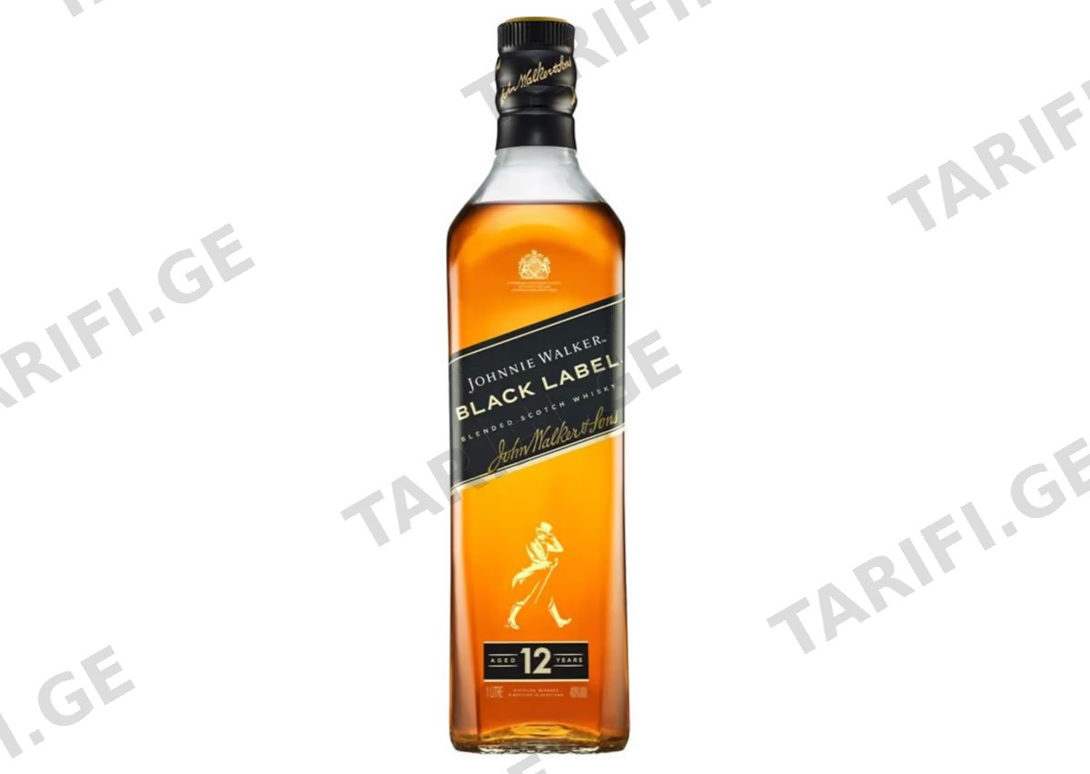შოტლანდიური ვისკი Johnnie Walker Black Label - 1L