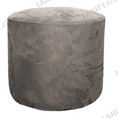 პუფი მრგვალი ალკანტარა ნაცრისფერი