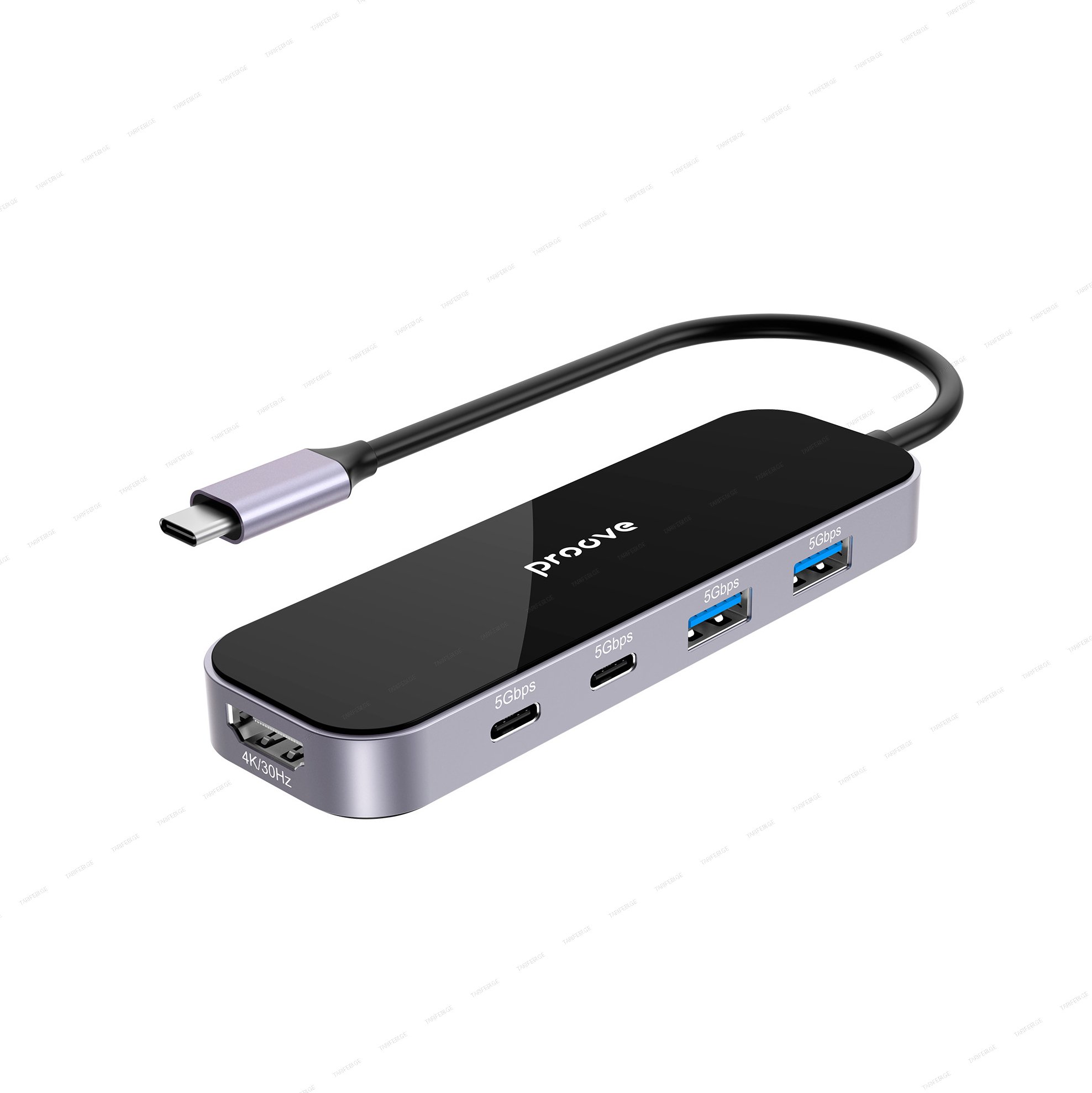 Type-C-HUB Proove Shadow (2*USB3.0 + Type-C + PD100W + HDMI) dark gray