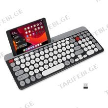 Andowl QK8066 უსადენო კლავიატურა Bluetooth & USB კავშირით