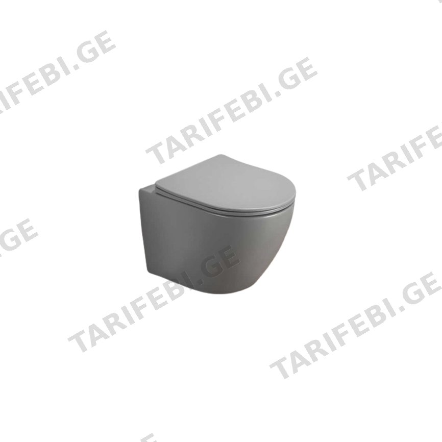 დასაკიდი უნიტაზი Pate B2342MH Rimless Matt Cement ნაცრისფერი