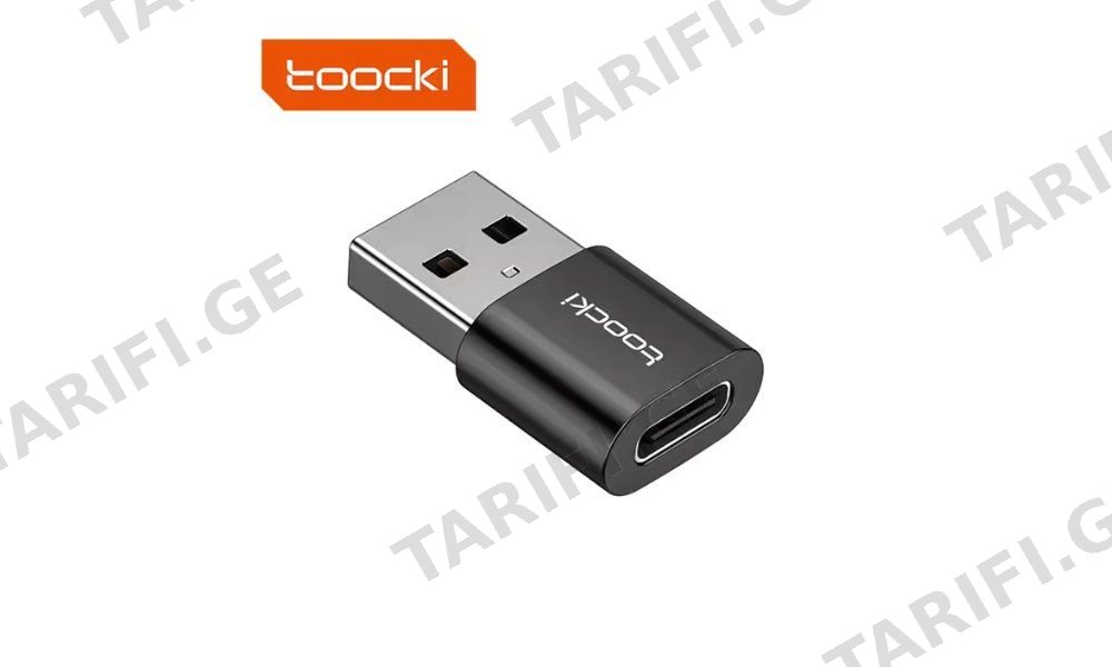 OTG ადაპტერი Toocki Type-C Usb-C to Usb 2.0 Adapter Converter, Black, TZJTCA-XY0